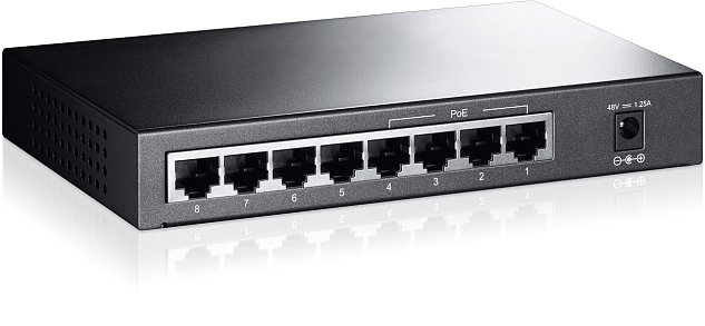 TP-Link TL-SF1008P 8x10/100 (4xPOE) 66W Desktop kovový CCTV Switch