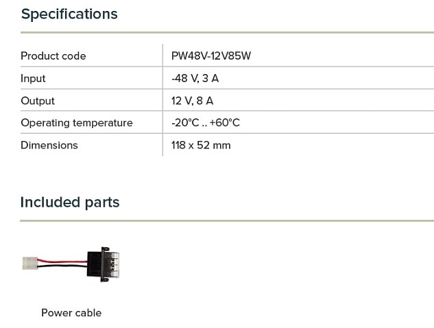 Modulární napáj. zdroj 48V pro CCR, výstup 12V, 8A