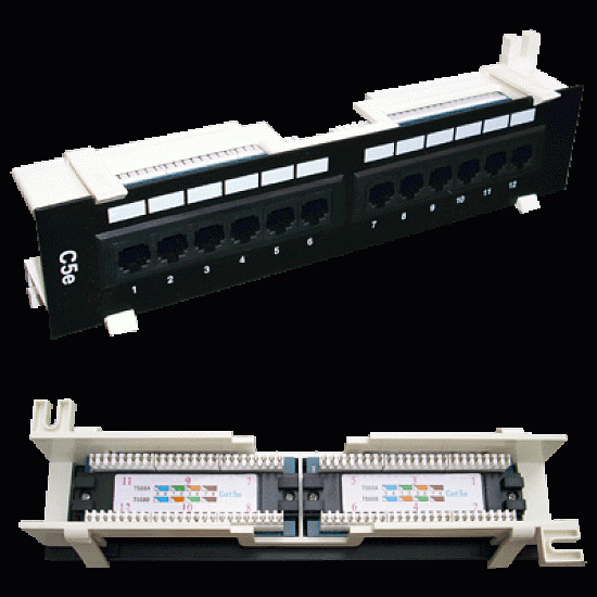 DATACOM Patch box UTP 12 port CAT5E DUAL BK