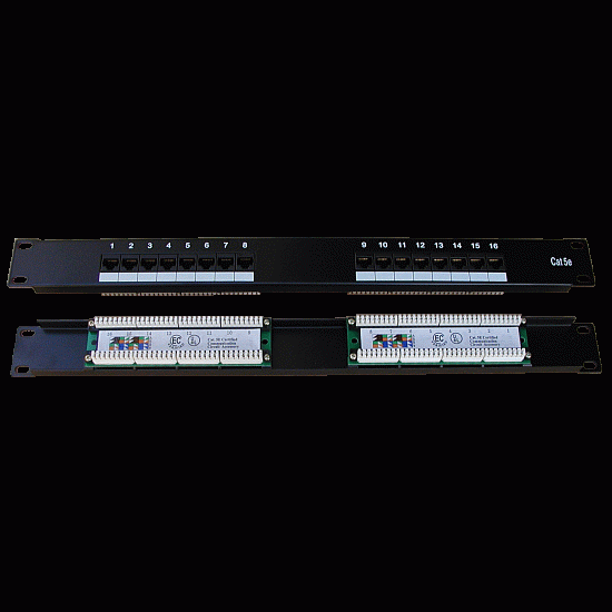 DATACOM Patch panel 16p.,UTP, Cat5e,1U,19