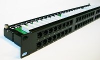 DATACOM Patch panel 48p. Cat5e 1U BK 8x6p. Modul, UTP, 19