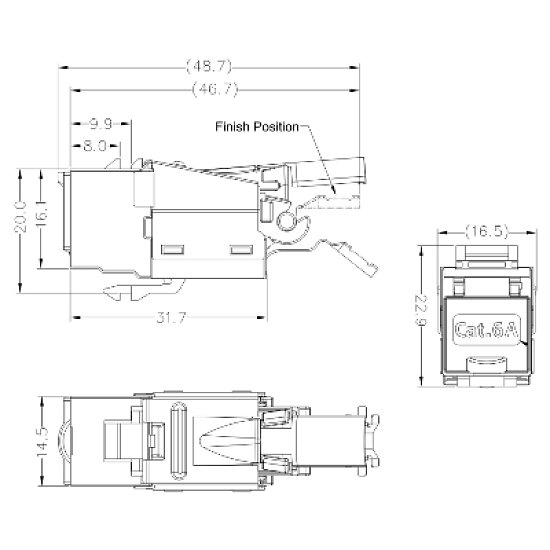 DATACOM STP Keystone 10G RJ45 CAT6A Silver