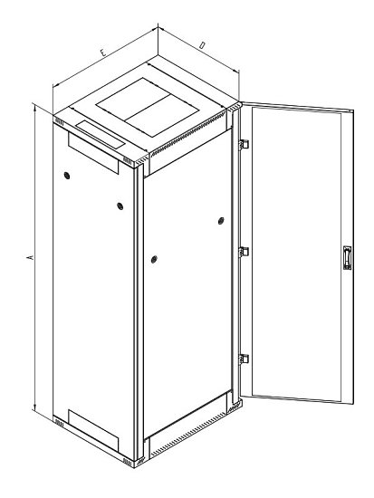 Stojanový rozvaděč 42U (š)600x(h)900,rozebíratelný