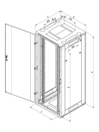 Stoj.rack RTA 42(š)800x(h)1000 před.i zad.dv.perf.