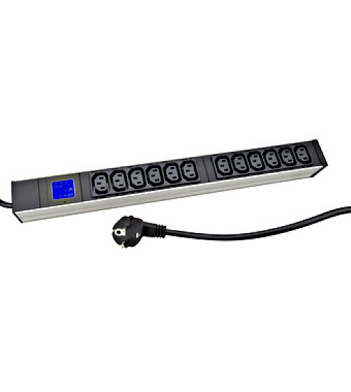 PDU IT METER, integr.merení, 12x C13,Al, 19