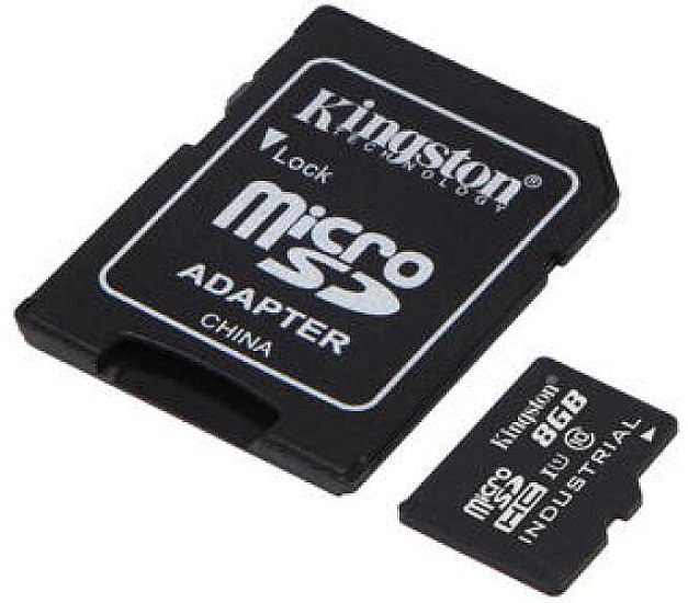 8GB microSDHC Kingston Industrial C10 A1 pSLC s adaptérem