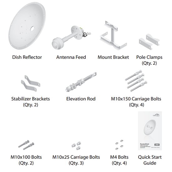 UBNT airFiber Dish 24dBi, 2.4GHz, Slant 45