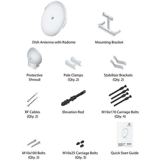 UBNT RocketDish, 31dBi, 5Ghz AC, Rocket Kit