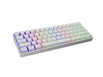 Genesis mechanická bezdrátová klávesnice THOR 660, bílá, US layout, RGB podsvícení, Gateron RED