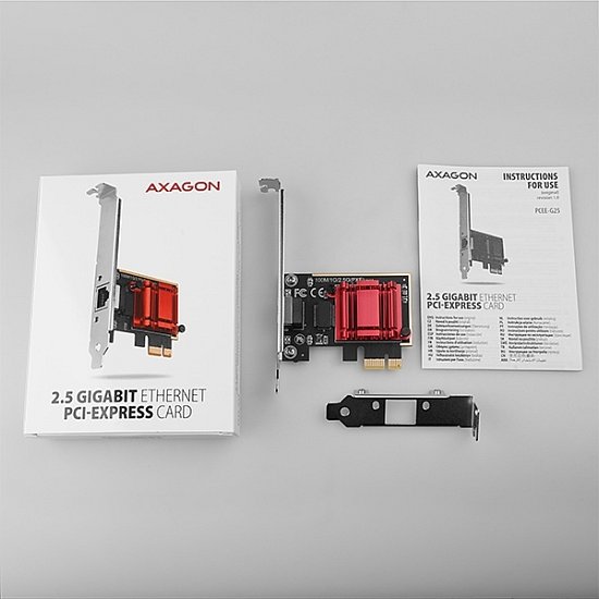 AXAGON PCEE-G25, PCIe síťová karta - 1x 2.5 Gigabit Ethernet port (RJ-45), Realtek, PXE, vč. LP