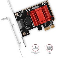 AXAGON PCEE-GIX, PCIe síťová karta - 1x Gigabit Ethernet port (RJ-45), Intel i210AT, PXE, vč. LP