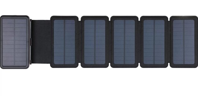 Sandberg Solar 6-Panel Powerbank 20000, solární nabíječka, černá