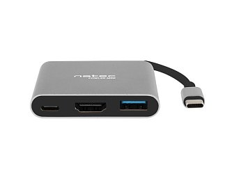 Natec multifunkční adaptér Fowler MINI USB-C PD, USB 3.0, HDMI 4K