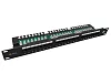 19" Patch panel Solarix 24xRJ45 CAT5E UTP vyvazovací lišta