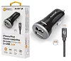 ALIGATOR 3.4A, 2xUSB, smart IC, černá, USB kabel pro iPhone/iPad