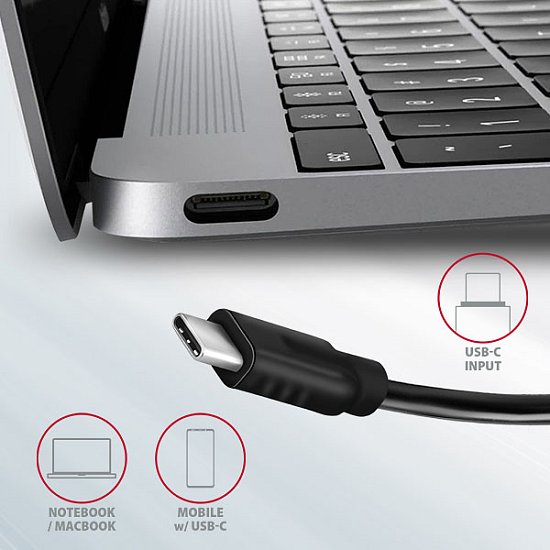 AXAGON HMC-5G2, USB 3.2 Gen 2 10 Gb/s hub, porty 2x USB-A, 2x USB-C, HDMI, PD 60W, kabel USB-C 13cm