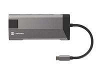 Multifunkční adaptér 8 v 1 Natec FOWLER PLUS HUB USB 3.0 3X, HDMI 4K, USB-C PD, RJ45, SD, MICRO