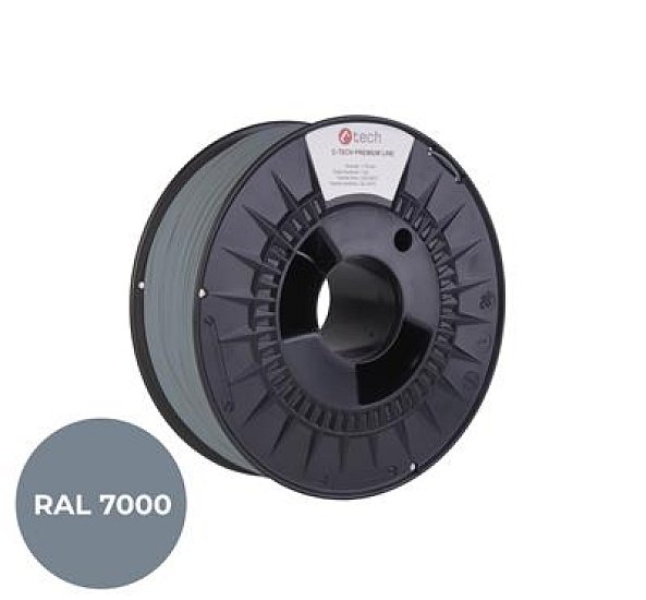 Tisková struna (filament) C-TECH PREMIUM LINE, PETG, veverčí šedá, RAL7000, 1,75mm, 1kg