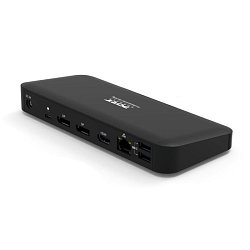 PORT CONNECT Dokovací stanice pro kanceláře, USB-C, 3x4K, černá