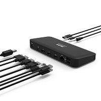 PORT CONNECT Dokovací stanice pro kanceláře, USB-C, 3x4K, černá