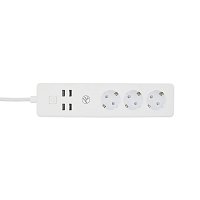 Tellur WiFi Smart Power Strip, 3x zásuvka, 4x USB 4A, 2200W, 10A, 1.8m, bílá