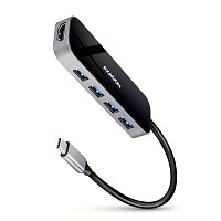 AXAGON HMC-6H4A, USB 3.2 Gen 1 hub, porty 4x USB-A, HDMI 4k/30Hz, PD 100W, kabel USB-C 20cm