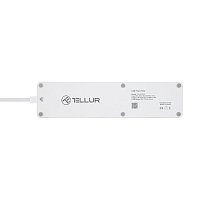 Tellur WiFi Smart Power Strip, 3x zásuvka, 4x USB 4A, 2200W, 10A, 1.8m, bílá