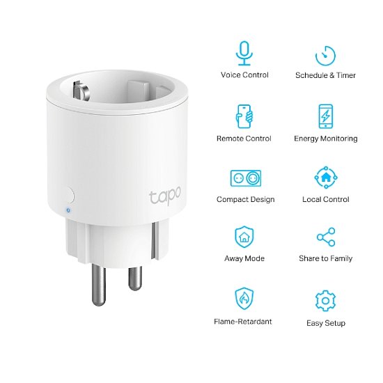 TP-link Tapo P115(1-pack) WiFi mini chytrá zásuvka, Energy monitoring, 16A, německý typ zásuvky