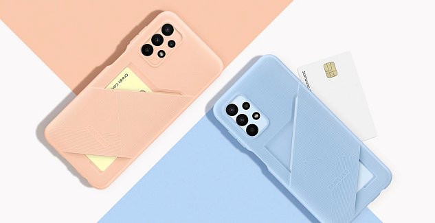 Samsung zadní kryt s kapsou na kartu A23 5G Peach