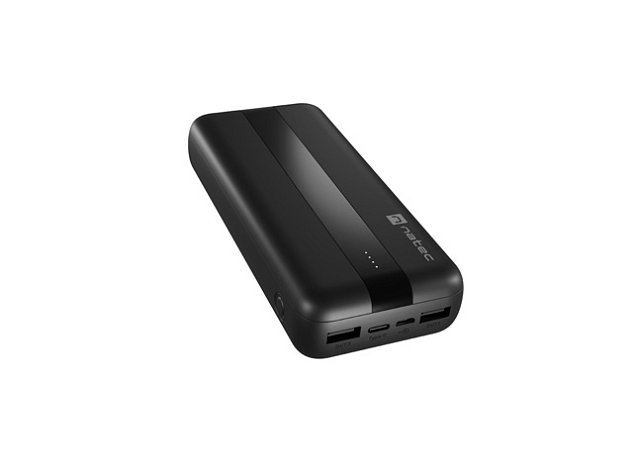 NATEC powerbanka TREVI 20000 mAh 2X USB-A +1X USB-C, černá