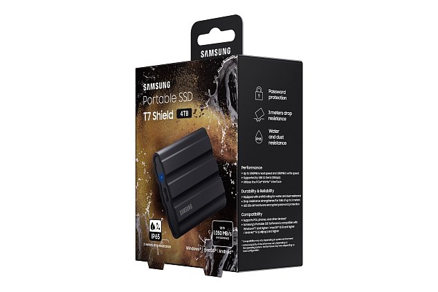 SSD 4TB Samsung externí T7 Shield, černý