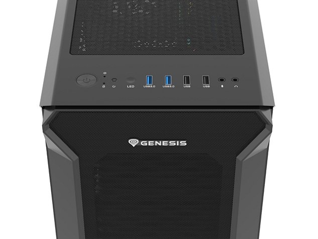 Počítačová skříň Genesis IRID 505F, černá, MIDI TOWER, 5x120mm ventilátory