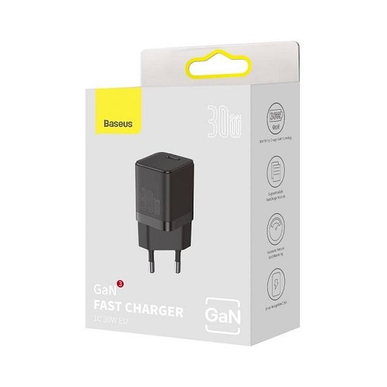 Baseus CCGN010101 GaN3 Fast Nabíječka USB-C 30W Black