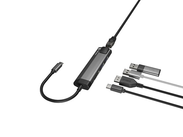Multifunkční adaptér 5 v 1 Natec FOWLER GO HUB 2X USB 3.0 HUB, HDMI 4K, USB-C PD, RJ45
