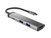 Multifunkční adaptér 4 v 1 Natec FOWLER SLIM HUB 2X USB 3.0 HUB, HDMI 4K, USB-C PD