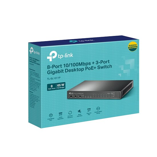 TP-Link TL-SL1311P 8xFE POE+ 65W 3xGb nonPOE,1xSFP CCTV switch