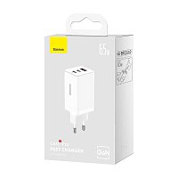 Baseus CCGP120202 GaN5 Pro Quick Nabíječka USB + 2x USB-C 65W White