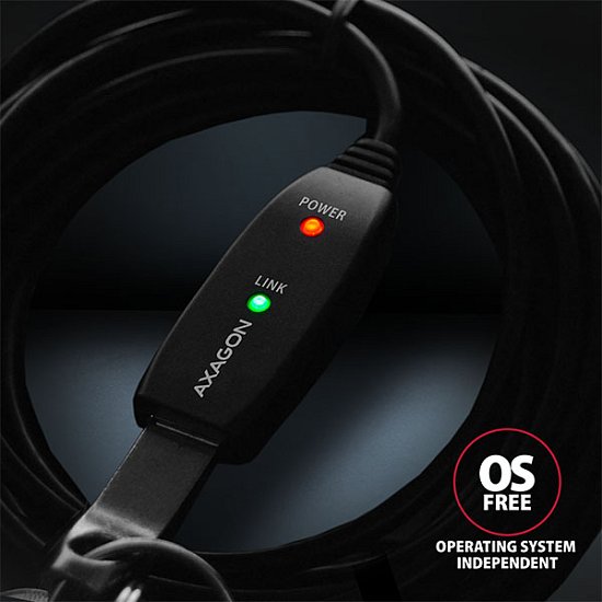 AXAGON ADR-305, USB 3.2 Gen 1 A-M -> A-F aktivní prodlužovací / repeater kabel, 5m