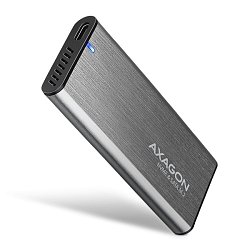 AXAGON EEM2-SG2, USB-C 3.2 Gen 2 - M.2 NVMe & SATA SSD kovový RAW box, bezšroubkový, stříbrný