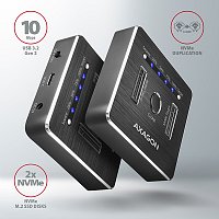 AXAGON ADSA-M2C, USB-C 3.2 Gen 2 -  2x M.2 NVMe SSD CLONE MASTER dokovací stanice