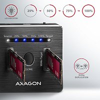 AXAGON ADSA-M2C, USB-C 3.2 Gen 2 -  2x M.2 NVMe SSD CLONE MASTER dokovací stanice