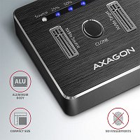 AXAGON ADSA-M2C, USB-C 3.2 Gen 2 -  2x M.2 NVMe SSD CLONE MASTER dokovací stanice