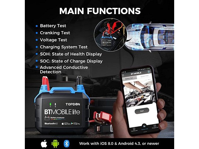 TOPDON Tester autobaterií BTMobile Lite