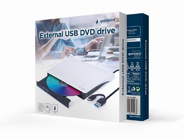 GEMBIRD External DVD-RW DVD-USB-03-BW black-white