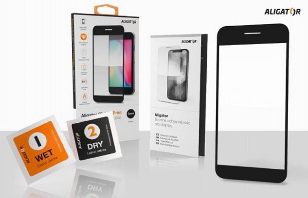 Aligator ochranné tvrzené sklo GLASS PRINT, Samsung Galaxy A14 4G/5G, černá, celoplošné lepení