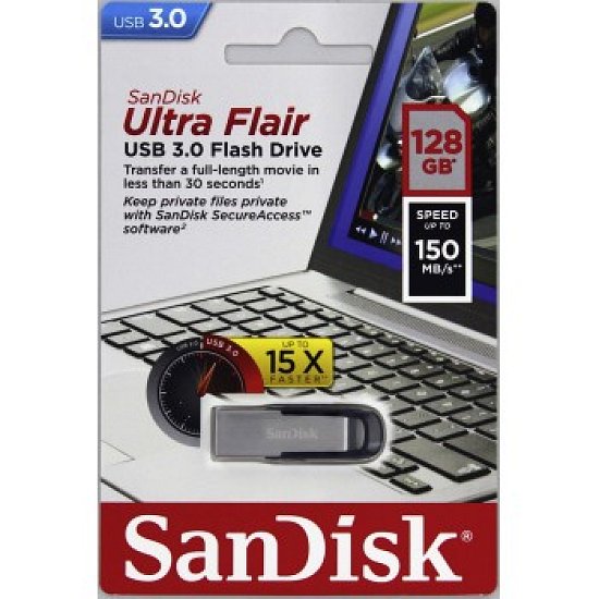 SanDisk Ultra Flair 128GB USB 3.0 černá