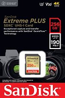 SanDisk Extreme PLUS SDXC 256GB 190MB/s V30 UHS-I