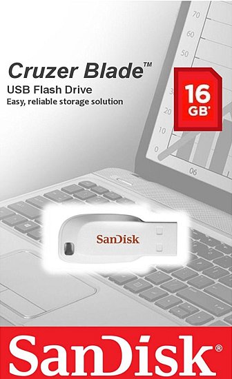 SanDisk Cruzer Blade 16GB USB 2.0 elektricky bílá