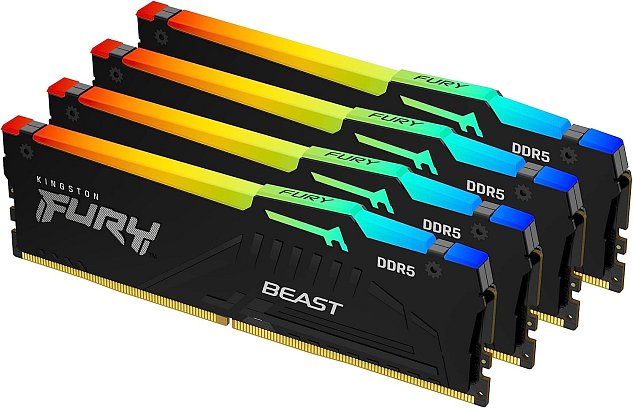 Kingston FURY Beast/DDR5/128GB/5200MHz/CL40/4x32GB/RGB/Black