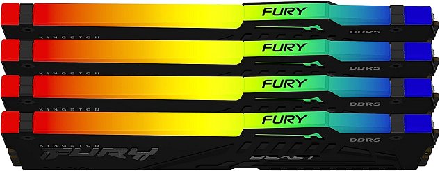 Kingston FURY Beast/DDR5/64GB/5600MHz/CL40/4x16GB/RGB/Black